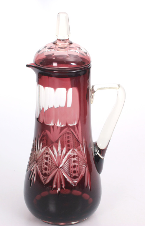 Colored glass juice jug