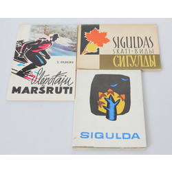1 книга «Лыжные маршруты» и 2 альбома открыток «Сигулда».