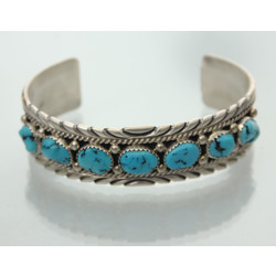 Silver bracelet with natural turquoise