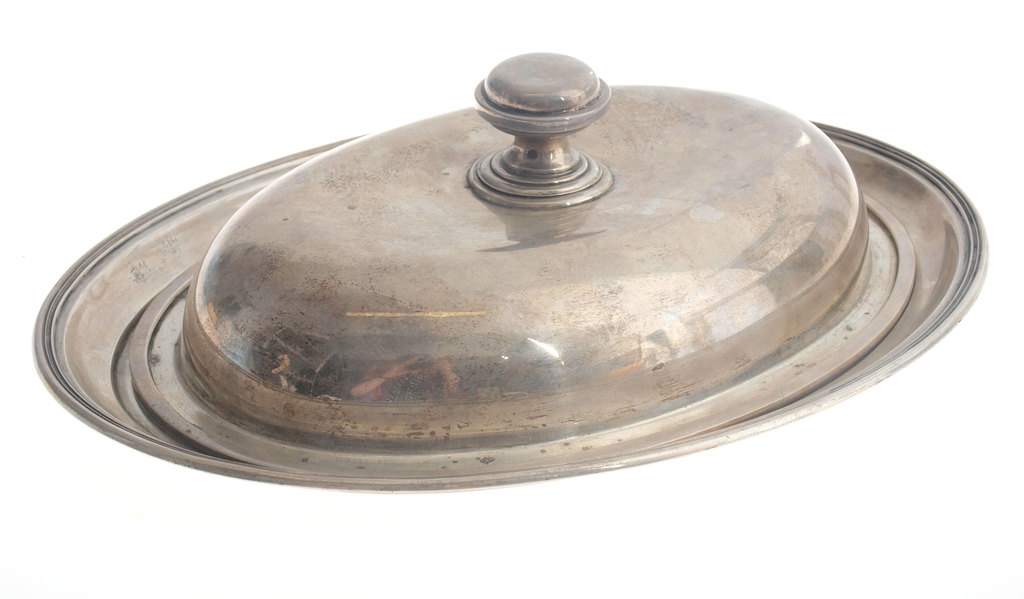 Silver serving plate