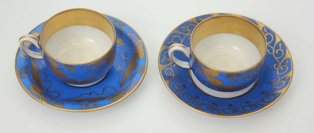  Porcelain cups with saucers 2 pcs.