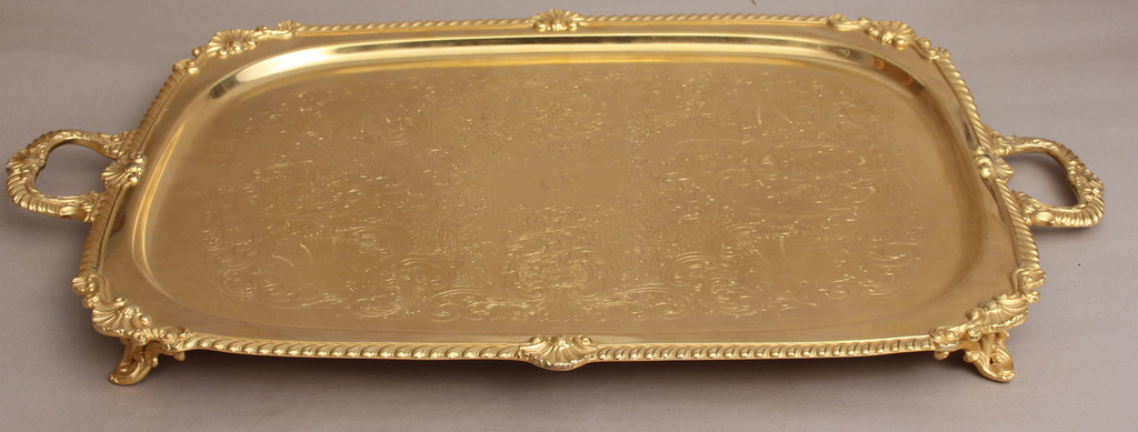 Gilded bronze tray