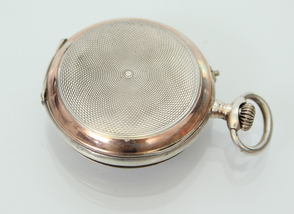 Серебряные карманные часы Perret & Fils