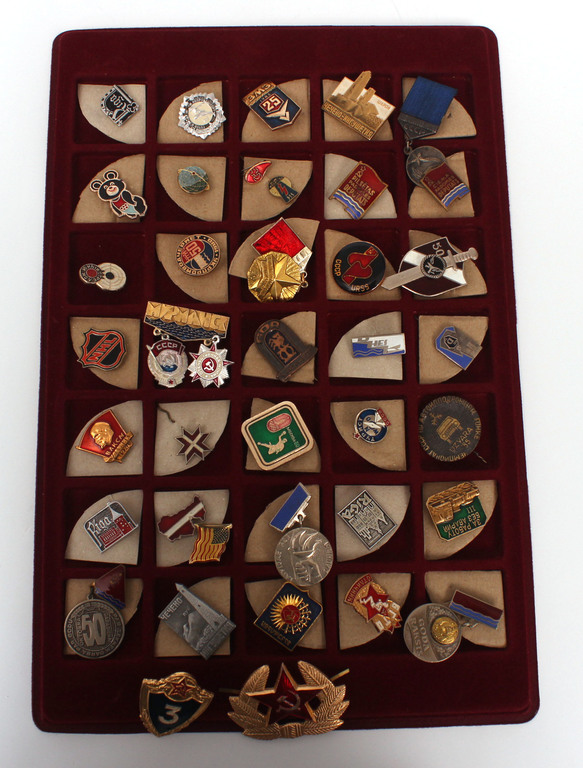 A set of different badges and awards