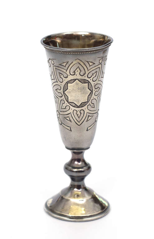 Silver glass with Jewish symbols