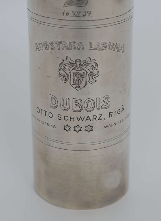 Серебряная бутылка коньяка OTTO Schwartz, РИГА