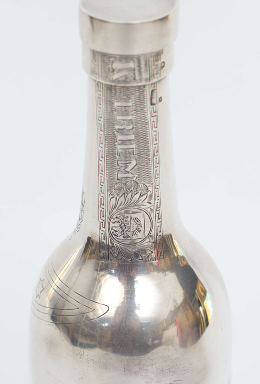 Серебряная бутылка коньяка OTTO Schwartz, РИГА