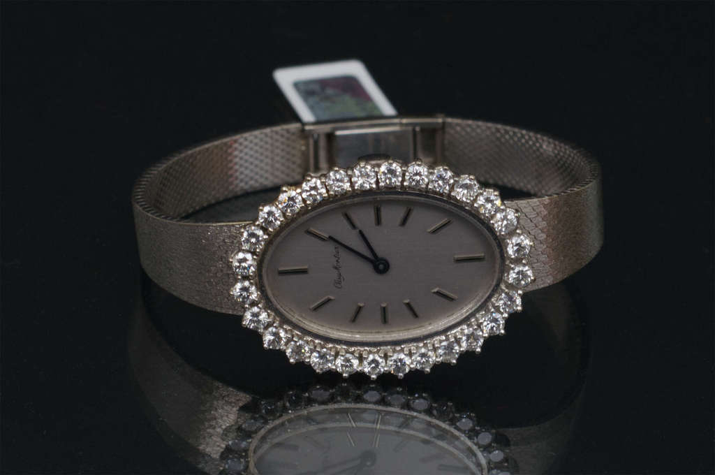 Gold watch with diamonds