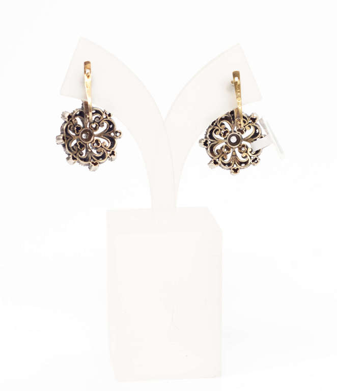 Antique gold and silver earrings with diamonds