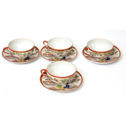 Porcelain cups with saucers (4 pcs. +4 pcs.) 