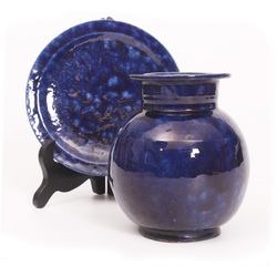 Ceramic vase and plate