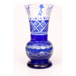 Синяя стеклянная ваза 