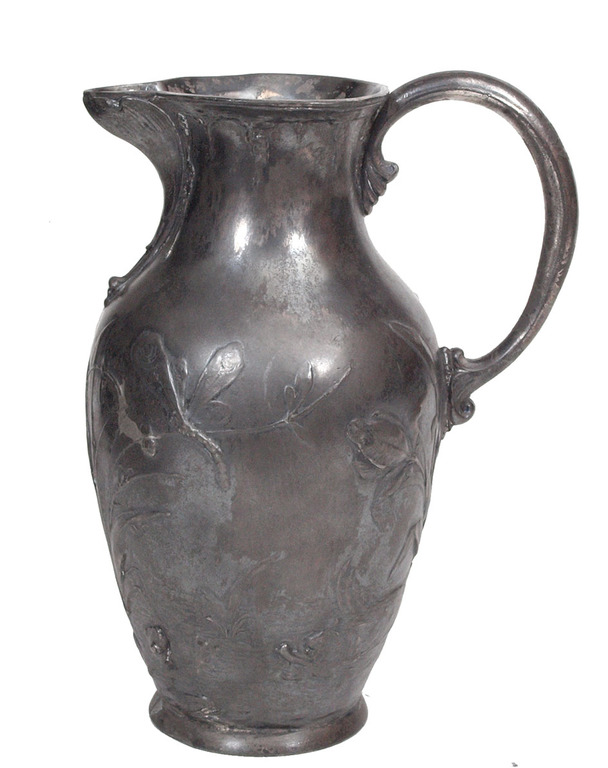 Silver-plated metal pitcher 