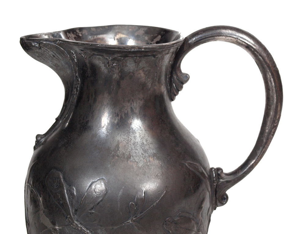 Silver-plated metal pitcher 