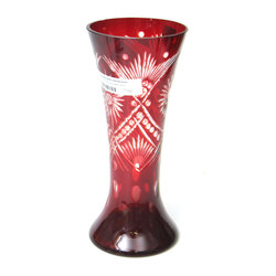 Red glass vase 