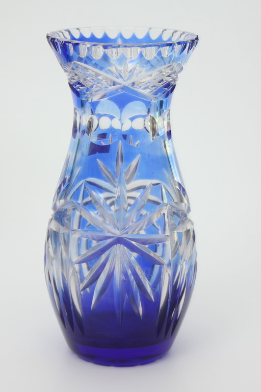  Blue crystal glass vase