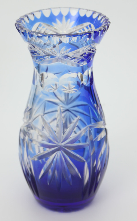 Blue crystal glass vase