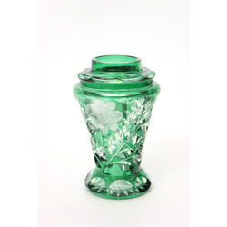  Green glass vase