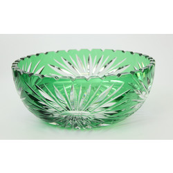 Green crystal glass candy dish