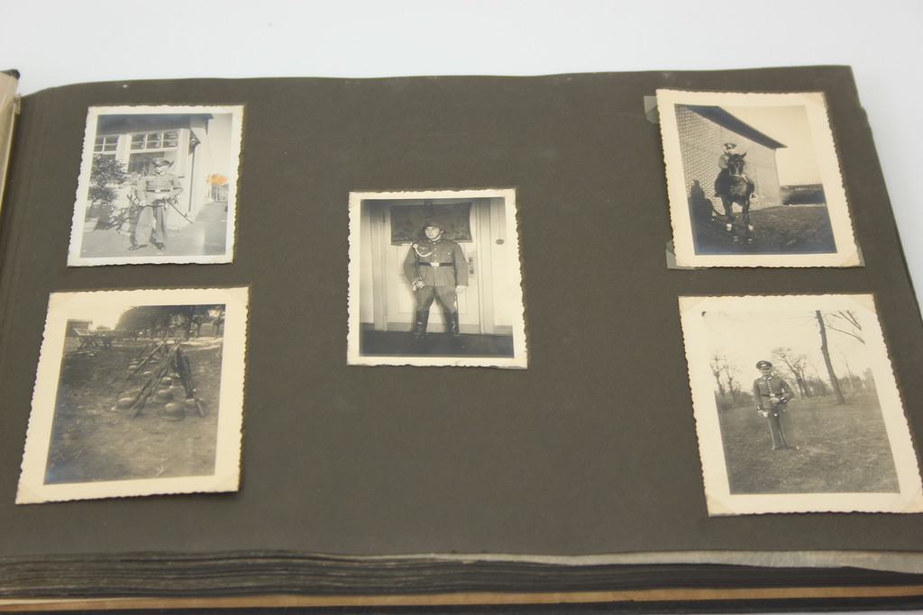 German soldier's history album with documents, drawings