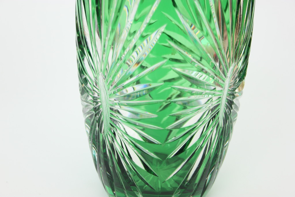 Zaļā kristāla stikla vāze