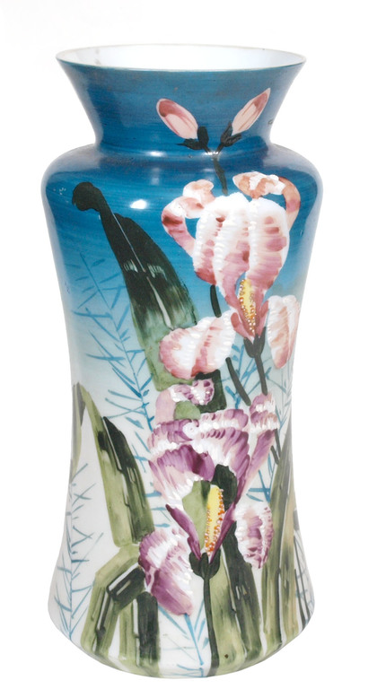Painted glass vase