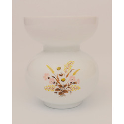 White glass vase with painting