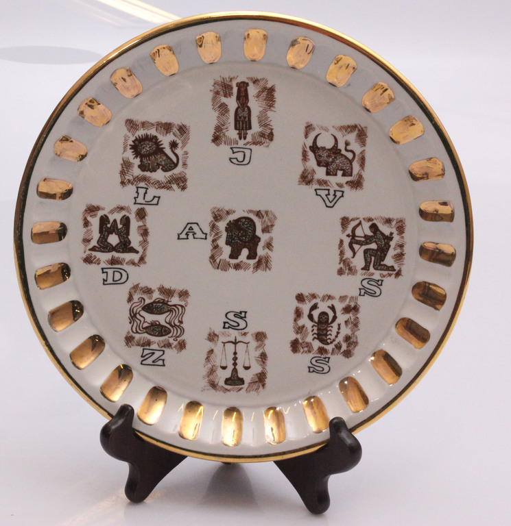Porcelain plate with horoscope signs