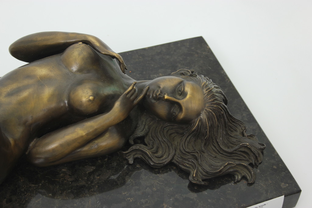 Bronze figure on a marble base 