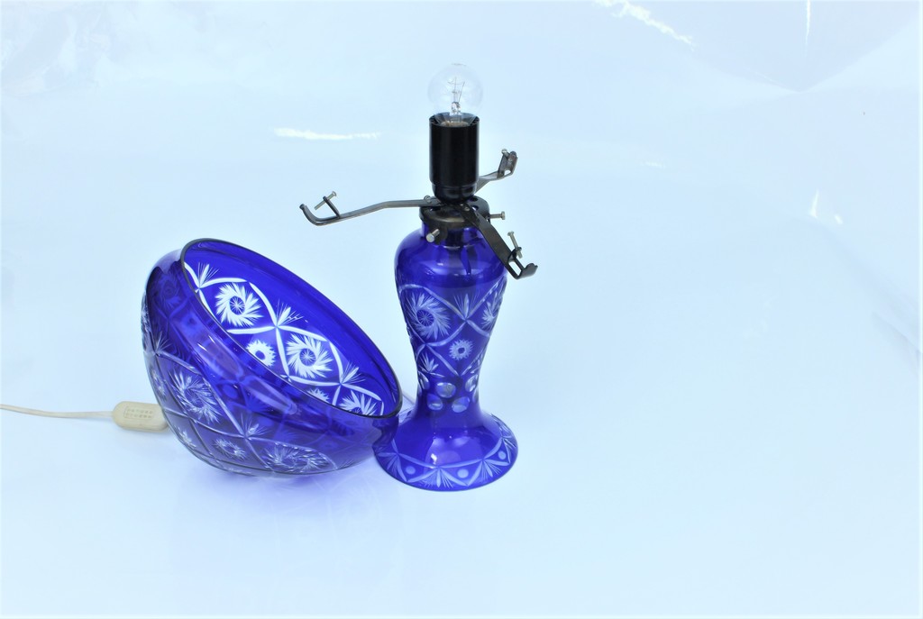  Blue glass table lamp