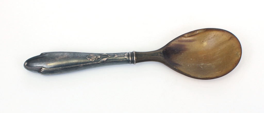 Ложка сервировочная из китовых усов с серебряной ручкой
