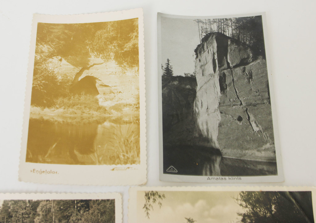 6 открыток - Живописная бухта Амата, скалы Амата, Салаца у Мазсалацы, «Анжела», «Гора Звука», «Дьявол»