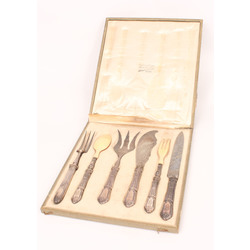 Silver cutlery with bone finish (6 pcs.)