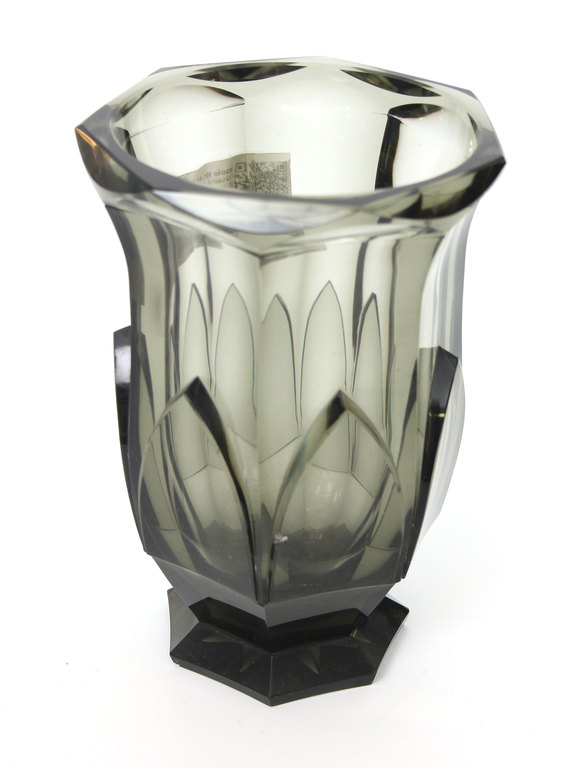 Art deco style colored glass vase
