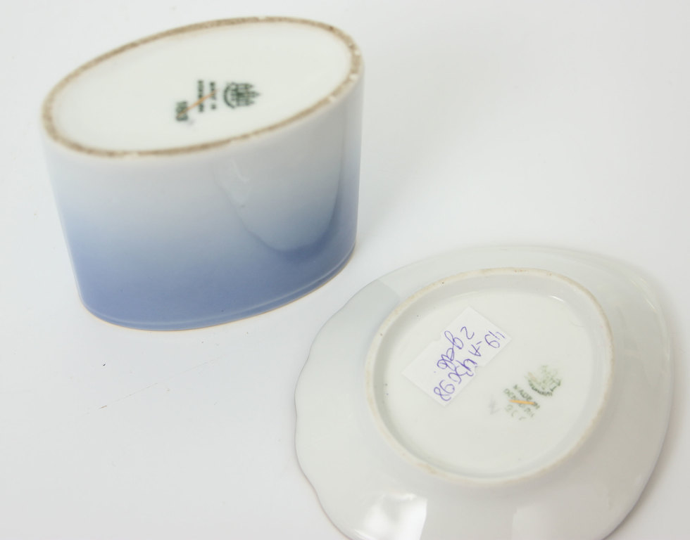 Porcelain set for ladies cigarettes - dishes 2 pcs. 