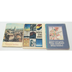3 postcard albums - Old Riga motifs, cultural life poster, Latvian folk tale