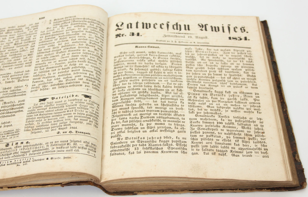 Latviešu avīzes 1854