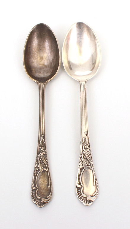 2 silver teaspoons