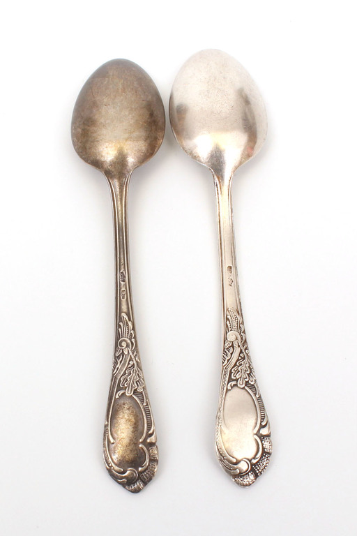 2 silver teaspoons