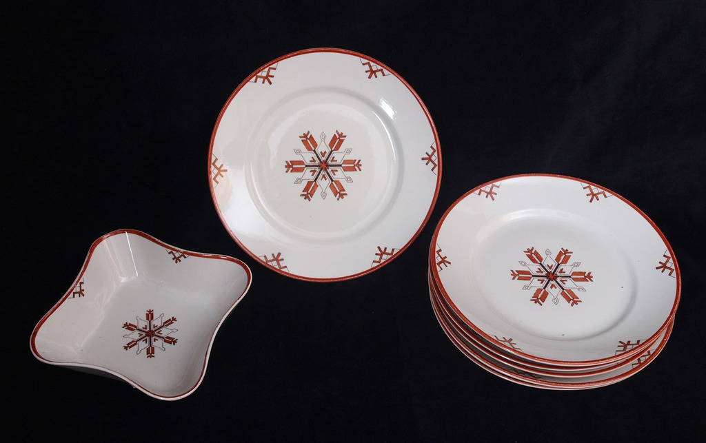Set of the lunch plates