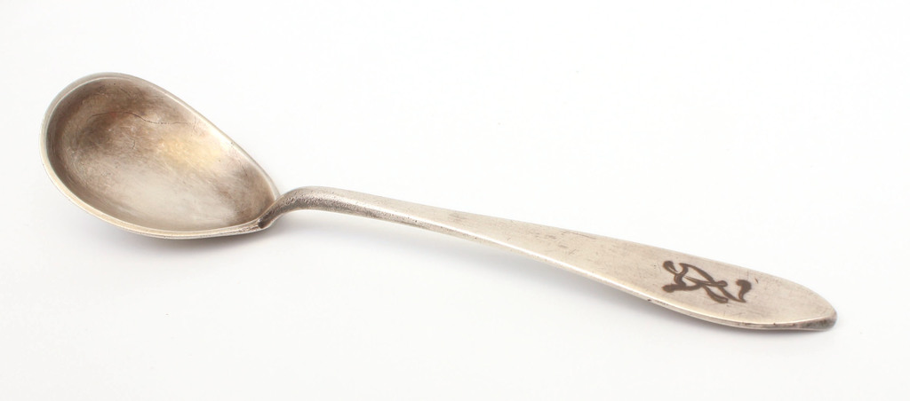 Silver teaspoon in art deco style
