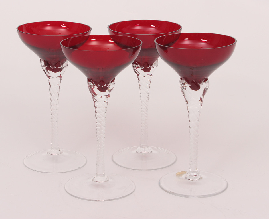 Four crystal glasses