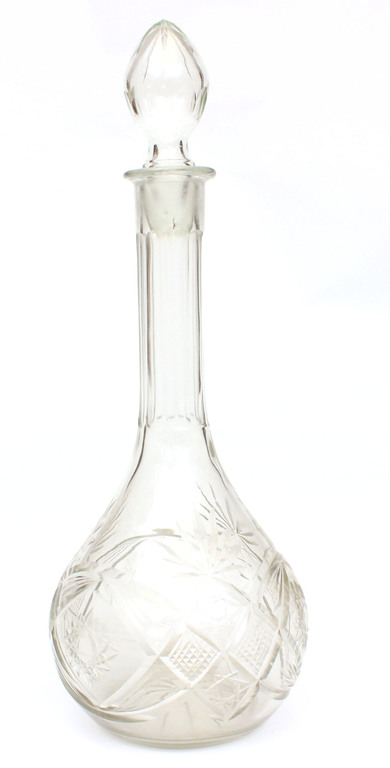 Glass decanter with cork