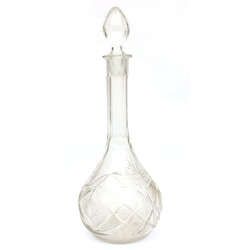 Glass decanter with cork