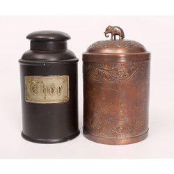 Two tea containers / cans