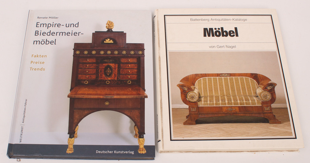 Divas grāmatas - Mēbeles; Ampīra un bīdermeijera stila mēbeles (Renate Moller)