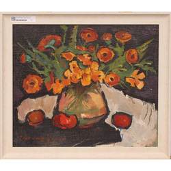 Картина «Натюрморт с цветами и яблоками»