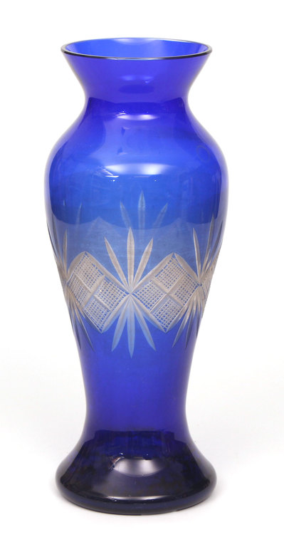 Colored glass vase from Ilguciems factory