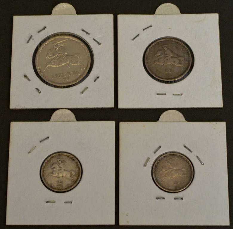 Dažādu Lietuvas sudraba monētu kolekcija (4 gab.)