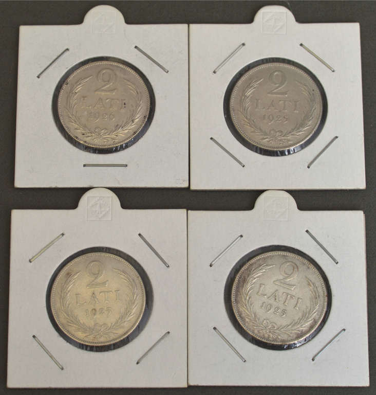 Latvian 2 lats coins